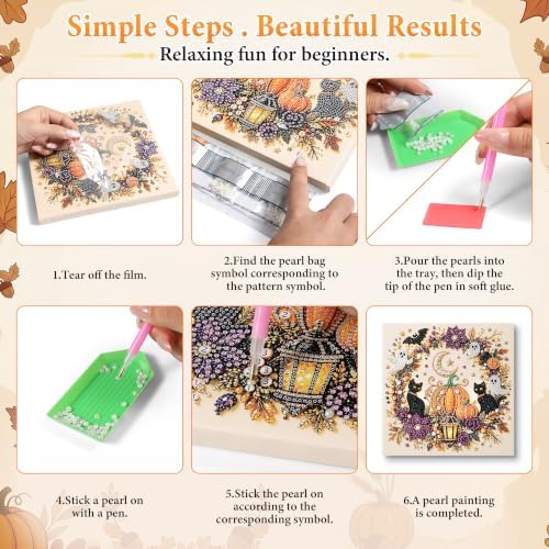 YHTWKYHTOY Halloween Ghost Pearl Diamond Art DIY Kit, 3D Diamond Painting
