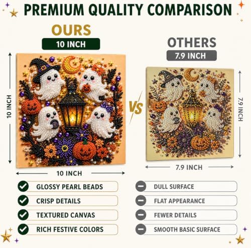Diamond and Pearl Art Kits for Adults, Halloween Decorations, Framed Decor