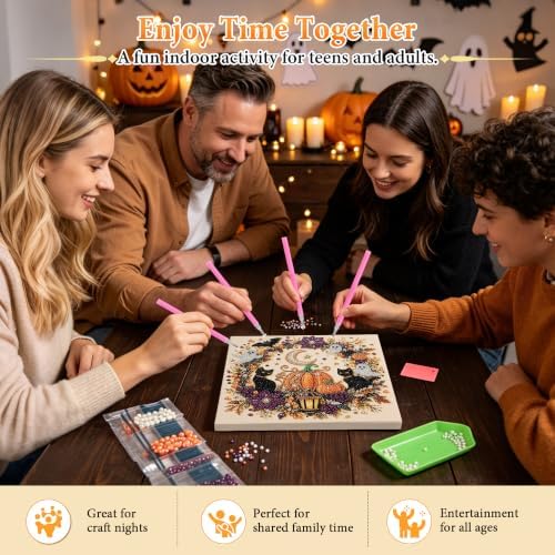 YHTWKYHTOY Halloween Ghost Pearl Diamond Art DIY Kit, 3D Diamond Painting