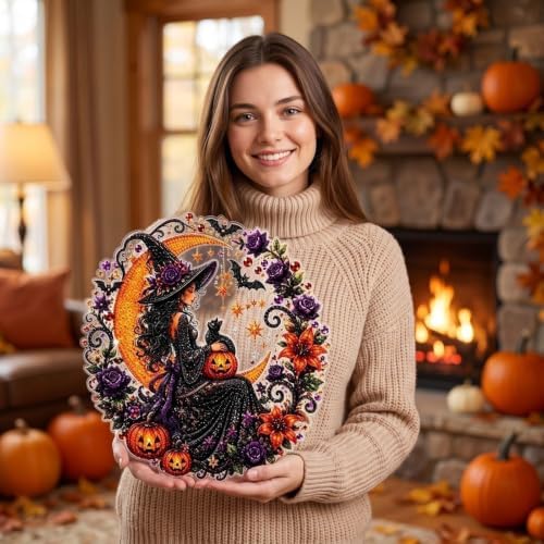 LXVRCQ Pearl Diamond Painting Suncatcher Kit Halloween Cute 3D Pearl Mosaic Craft Set Holiday Christmas Wall Decor, Handmade Home Decoration Gift