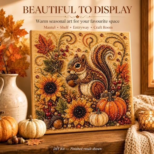 Autumn Pearl Art Kit for Adults, 3D Diamond Painting with Pearls and Beads