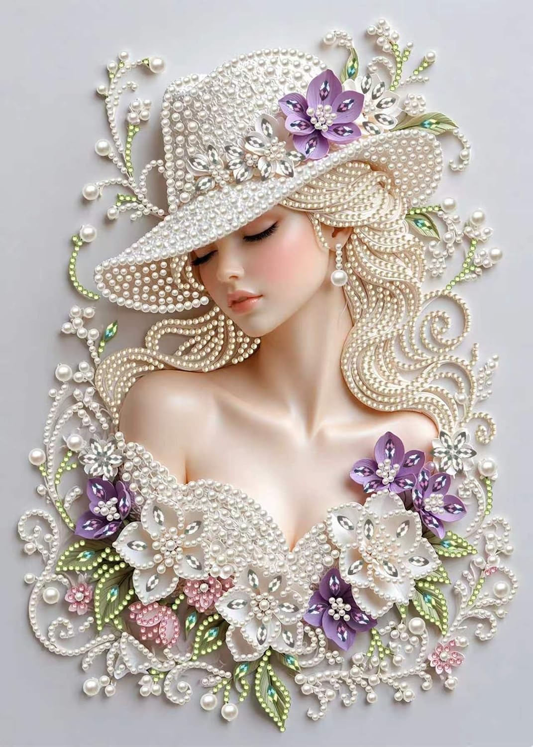 Pearl Art Kits for Adults, Christmas Pearl Diamond Painting for Beginners