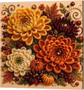 Autumn Pearl Painting Art Kit for Adults, Fall Dahlias Craft with Frame