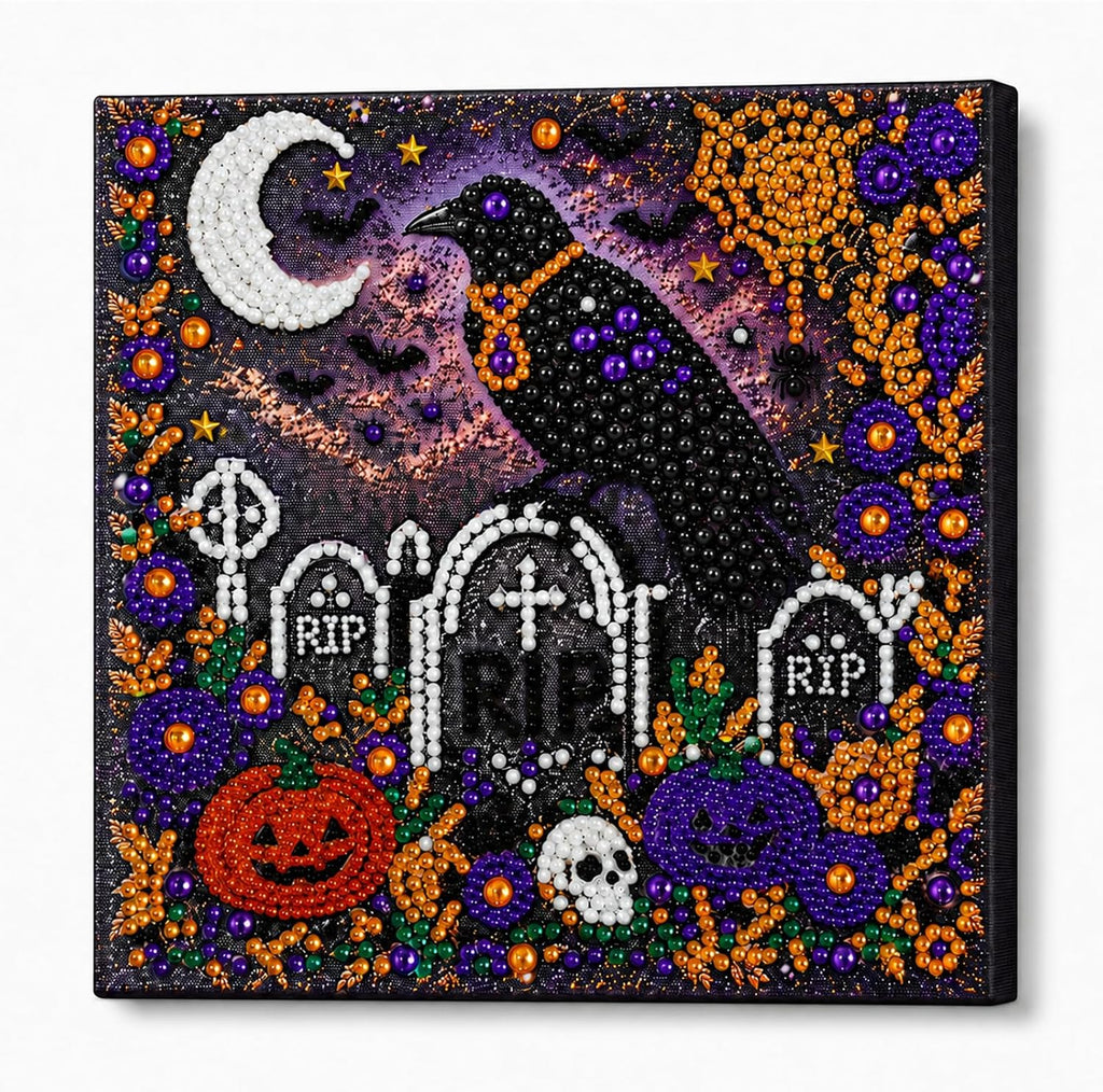Diamond and Pearl Art Kits for Adults, Halloween Decorations, Framed Decor