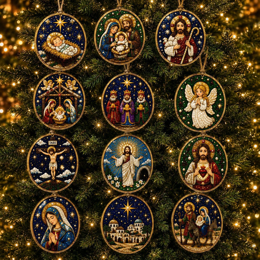 12PCS Christmas Ornaments DIY Pearl Diamond Art Kits for Adults