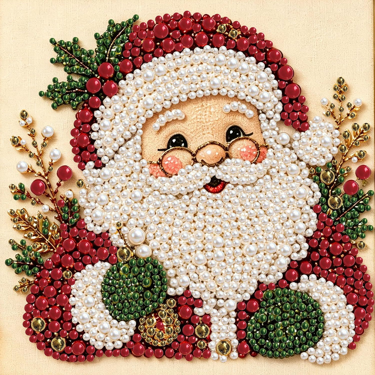 NFDPFUN Pearl Art Kits for Adults,Santa Claus Diamond Painting Kit,Gem Art