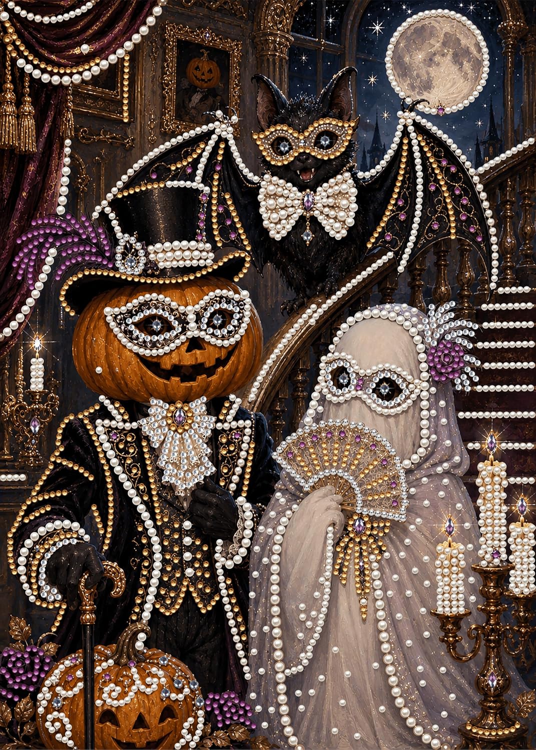 Pearl Art Kits for Adults, Christmas Pearl Diamond Painting for Beginners