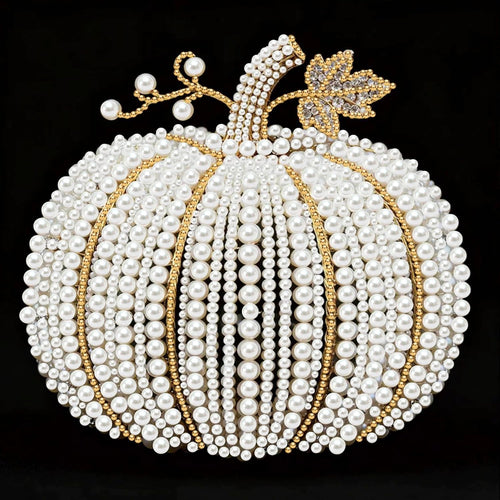 Morudeor Diamond Art Pearl Painting Kits for Adults,Special Shape Diamond Art Kits for Pumpkin, DIY 3D Plastic Pearl Painting Kit for Home Decoration 12 × 12 inch