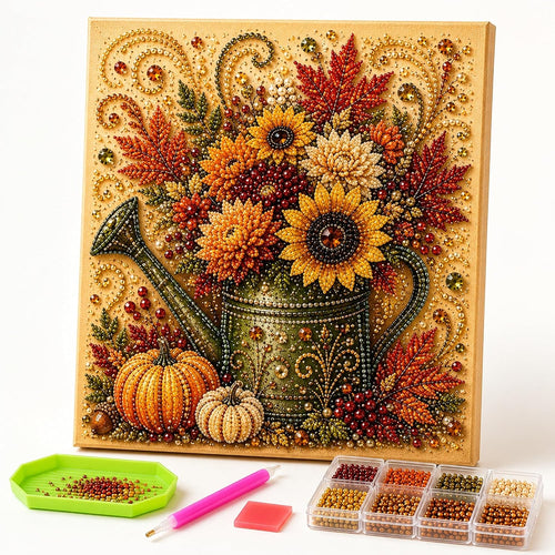 Autumn Pearl Art Kit for Adults, 3D Diamond Painting with Pearls and Beads