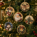 Christmas Ornaments Pearl Diamond Art Kits For Adults, Diy Wooden Diamond Art Christmas Ornaments For Christmas Tree With Pearls, Hanging Special-Shaped Gems & Jute Twine, Christmas Decor Craft#W