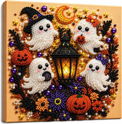 Diamond and Pearl Art Kits for Adults, Halloween Decorations, Framed Decor